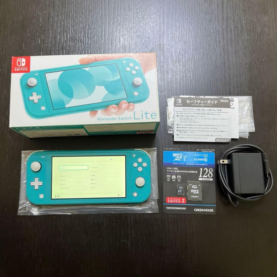 Nintendo Switch Lite SDカード、電源アダプター、ケース付き