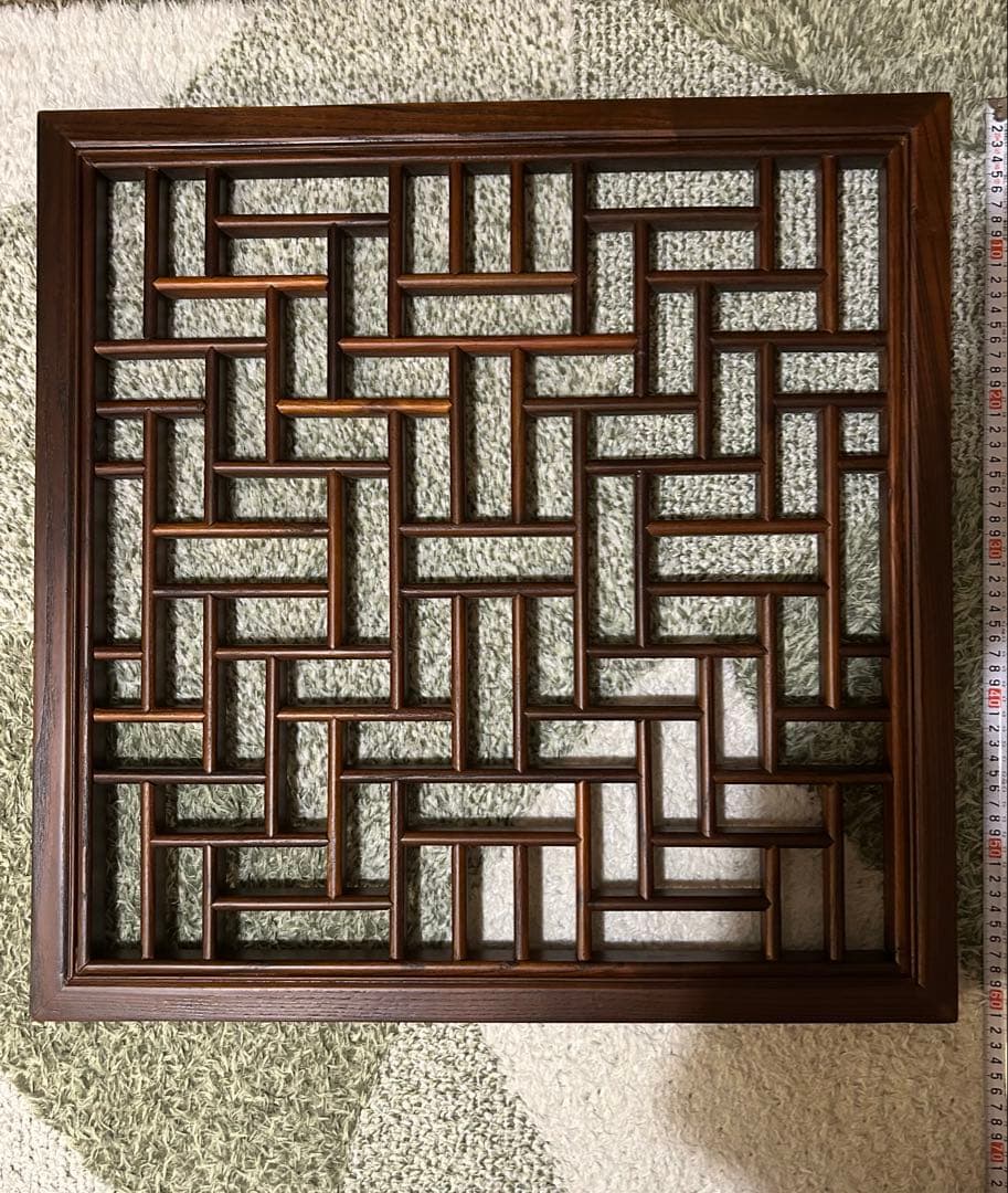 a.flat エーフラットウッドパネル　60×60 無垢材格子模様　アートパネル