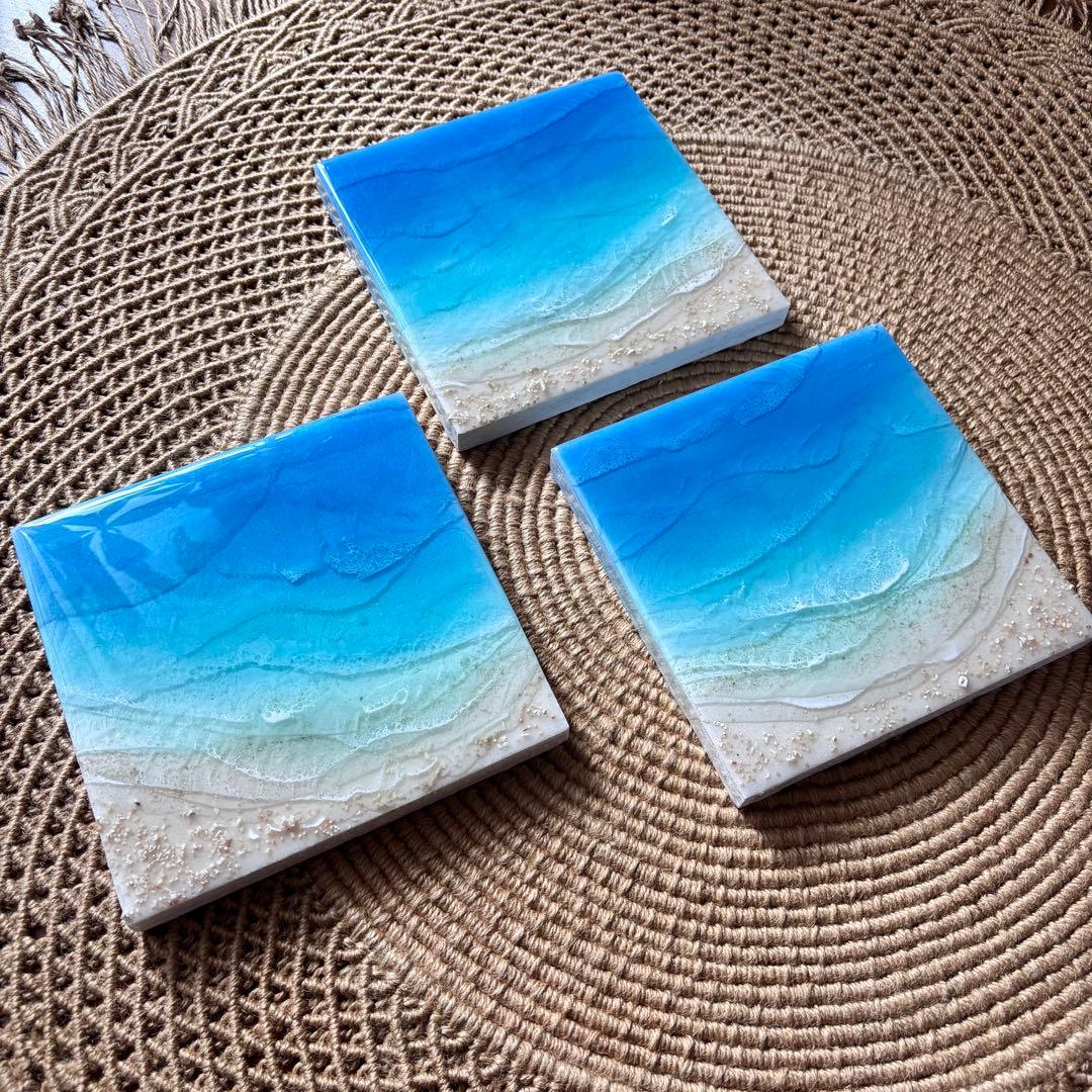 『沖縄の海を感じる』オーシャンレジンアート 3点セット♪
