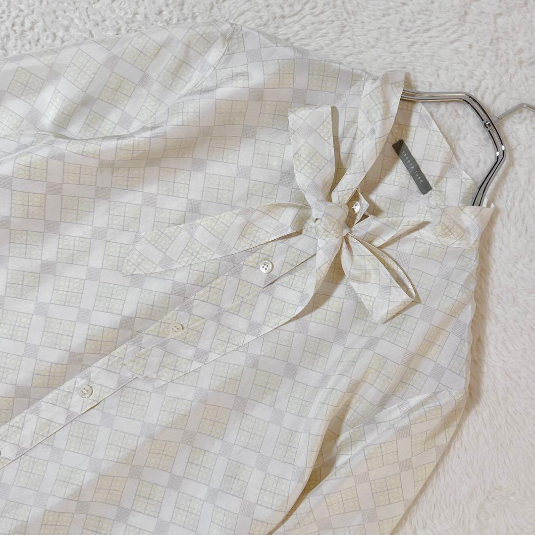 美品✨セオリーリュクス シルク ボウタイブラウス とろみシャツ シルク100%