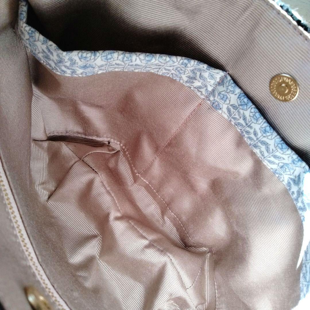 ミナペルホネン 両面楽しめる『丸みを帯びた2way バッグ』М　ストラップあり