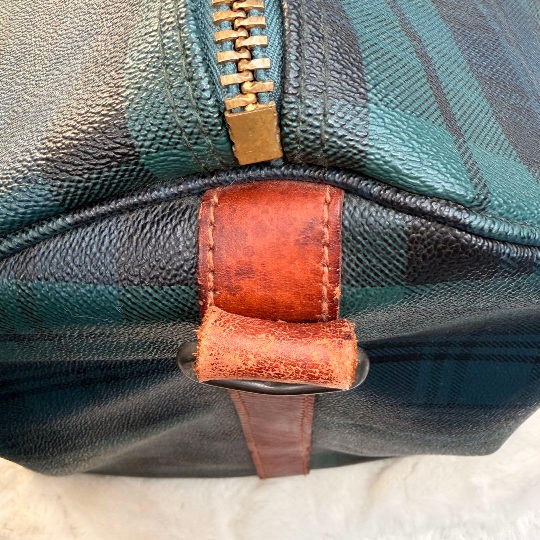 良品✨POLO RALPH LAUREN ボストンバッグ 大容量 チェック 緑