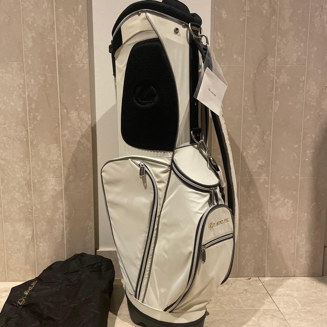 新品未使用品、LEXUSホワイト ゴルフキャディバッグ