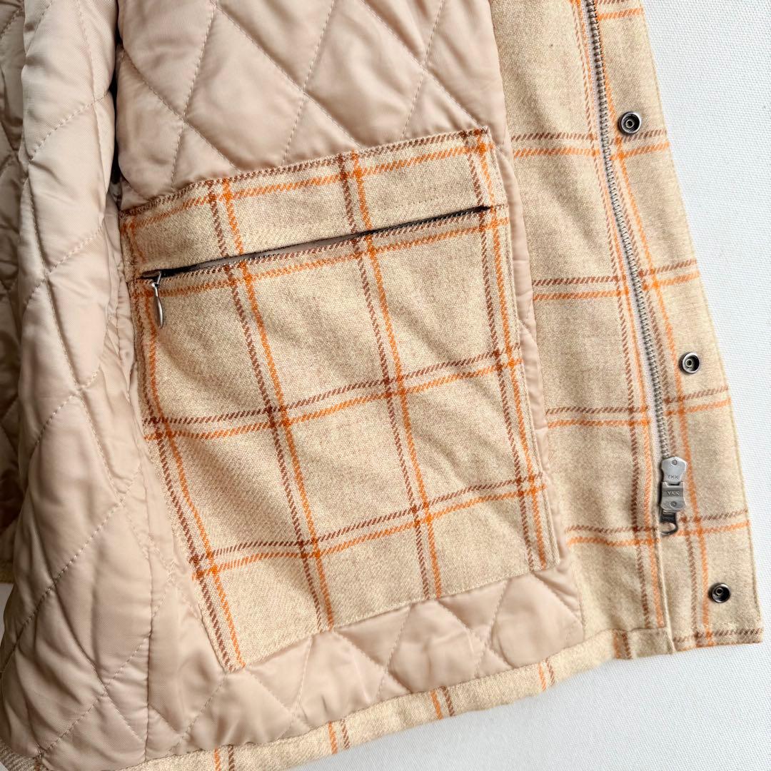 美品　ユナイテッドアローズ　ハンタージャケット　チェック　ウール　襟コーデュロイ