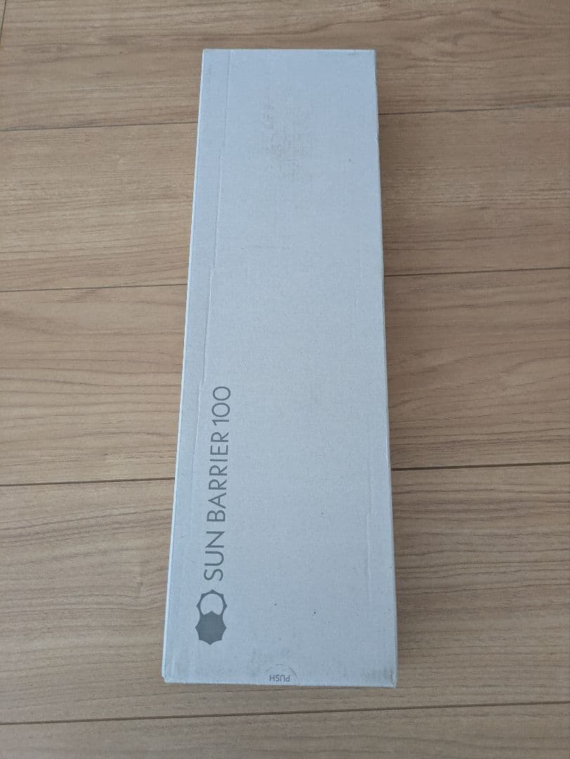 サンバリア100　折りたたみ日傘 ２段折 フリル　フロスト　ブルー　木曲がり手元