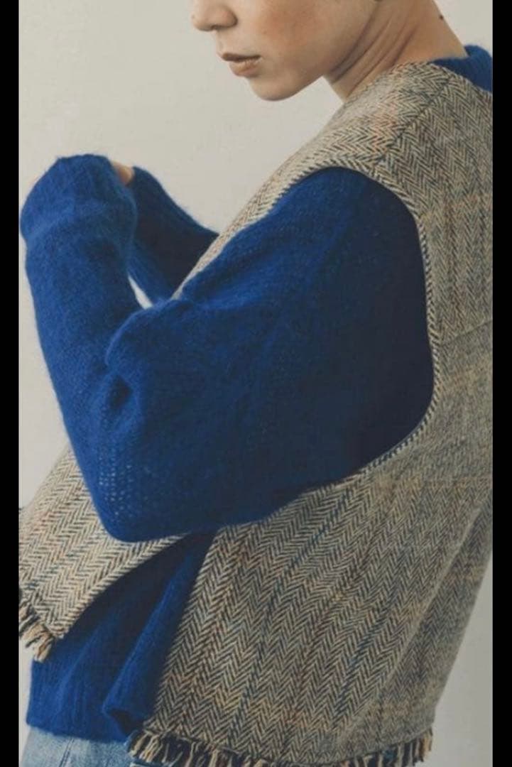 【北欧暮らしの道具店】ヘリンボーン柄ウールベスト