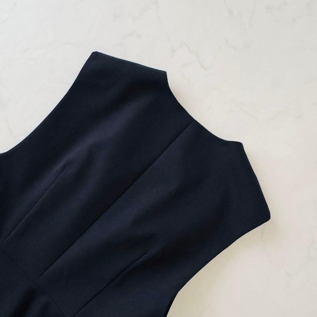 ルフィル タグ付未使用✨ダブルクロスペプラムジレ ネイビー