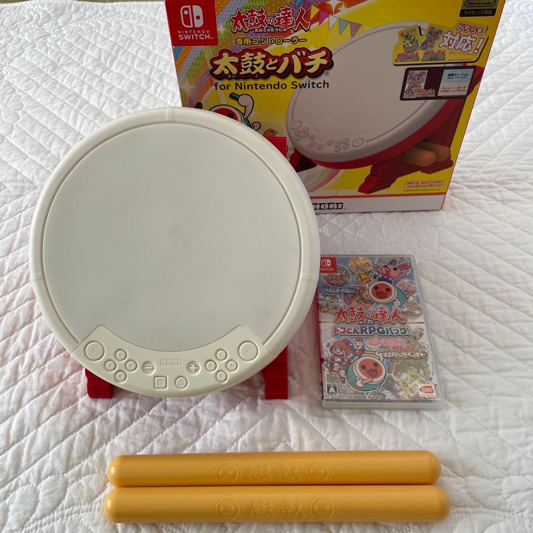 【switch】太鼓の達人　太鼓とバチ　ライセンス商品　ソフト　セット売り