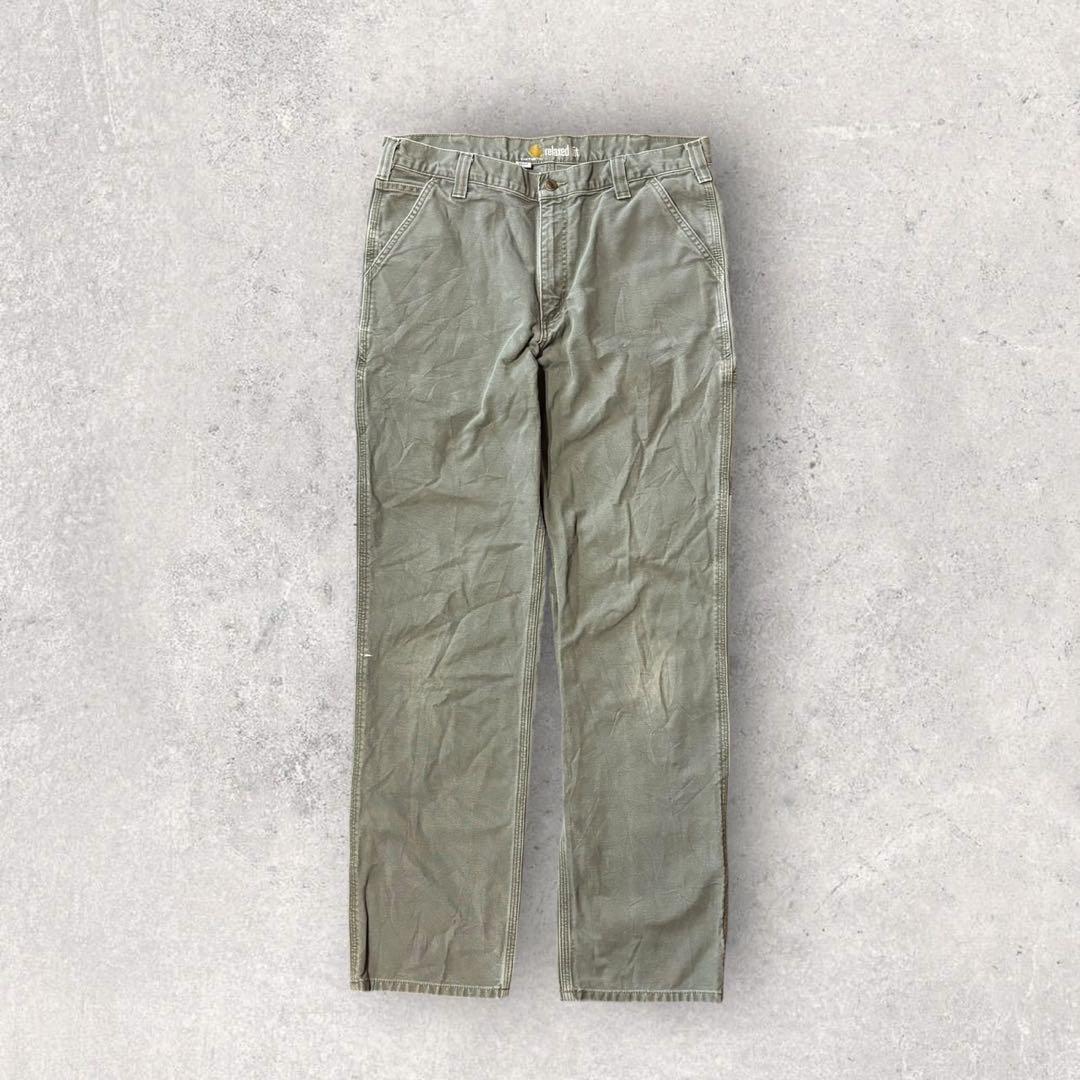 【カーハート】ペインターパンツ　ワークパンツ　モスグリーン　36×34