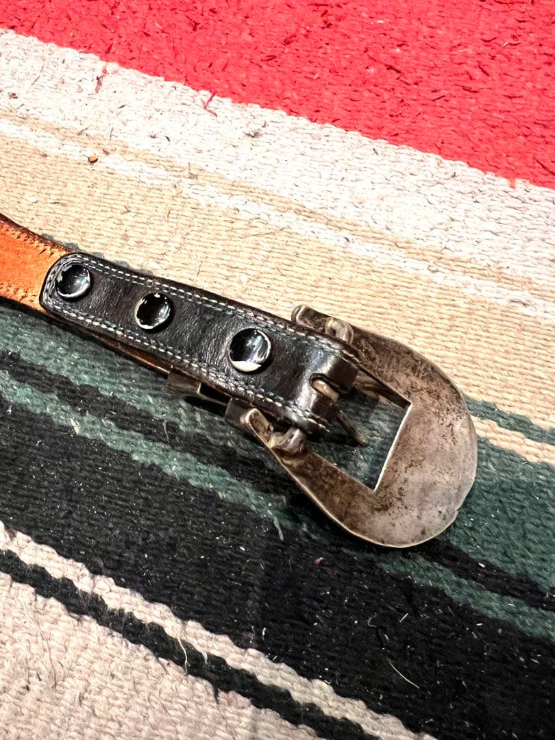 インディアンジュエリー　シルバー925製　ターコイズ、シェル　インレイバックル