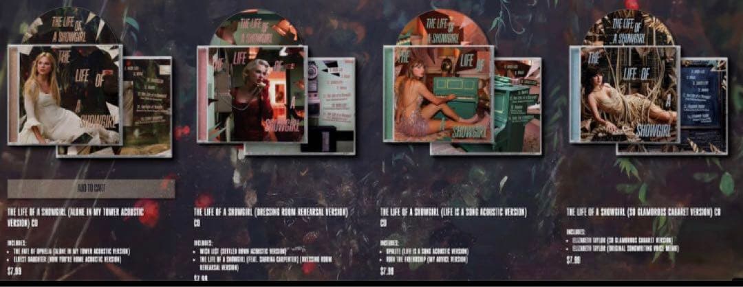 新品 The Life of a Showgirl ボーナストラック4枚セット