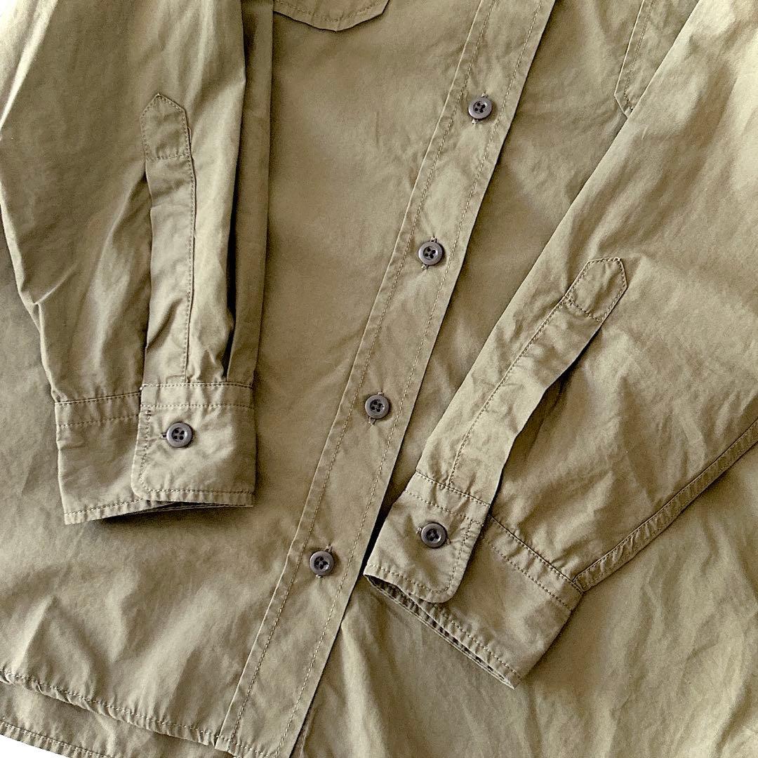 人気 ドゥーズィエムクラス オーバーサイズ ミリタリー シャツ カーキ長袖