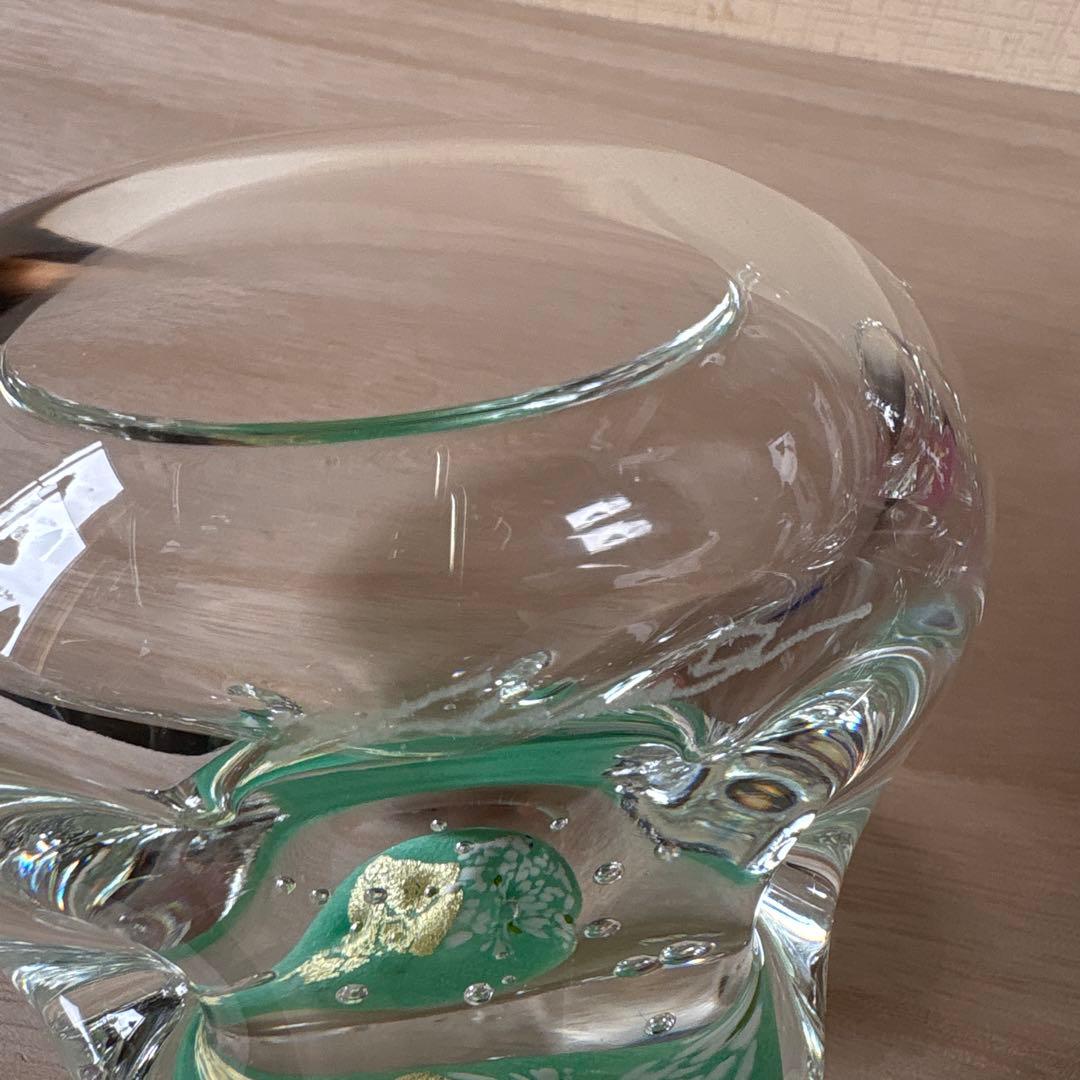 ガラス　黒木国昭　小鉢　ペーパーウェイト　花器