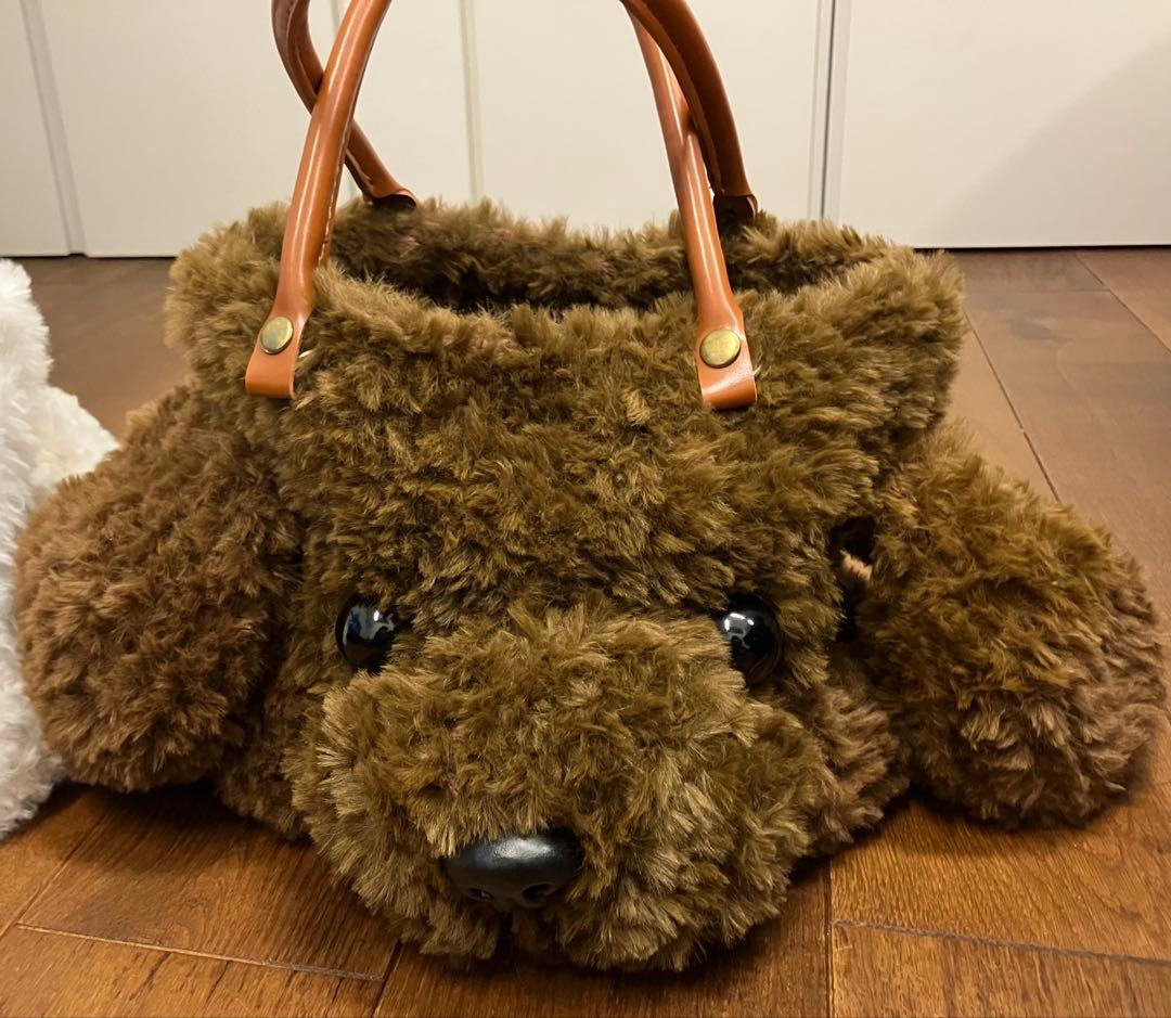 トイプードル　カートバッグ オフホワイト&ブラウン　ネコピー