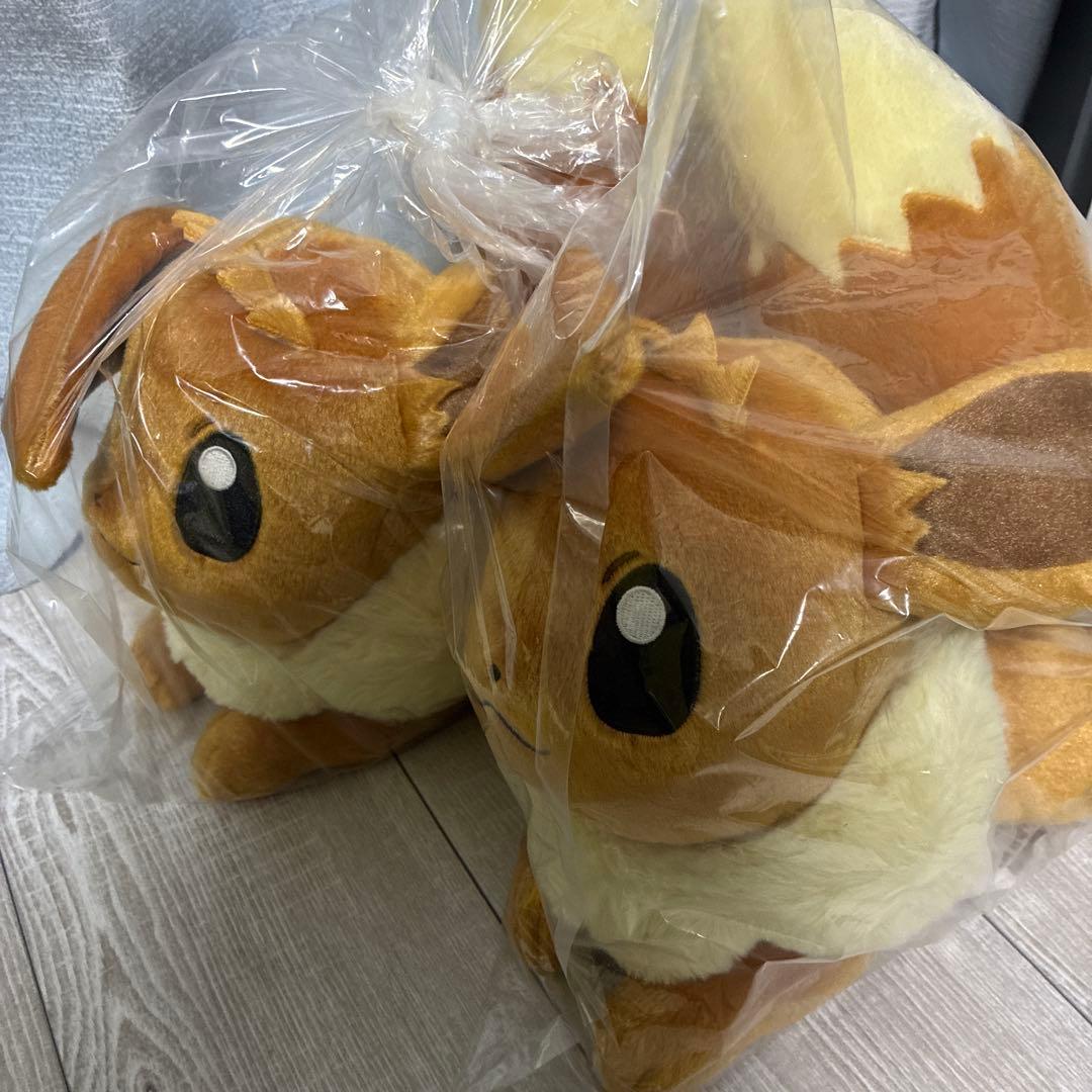 ぬいぐるみ 等身大イーブイ 寝そべりx2セット
