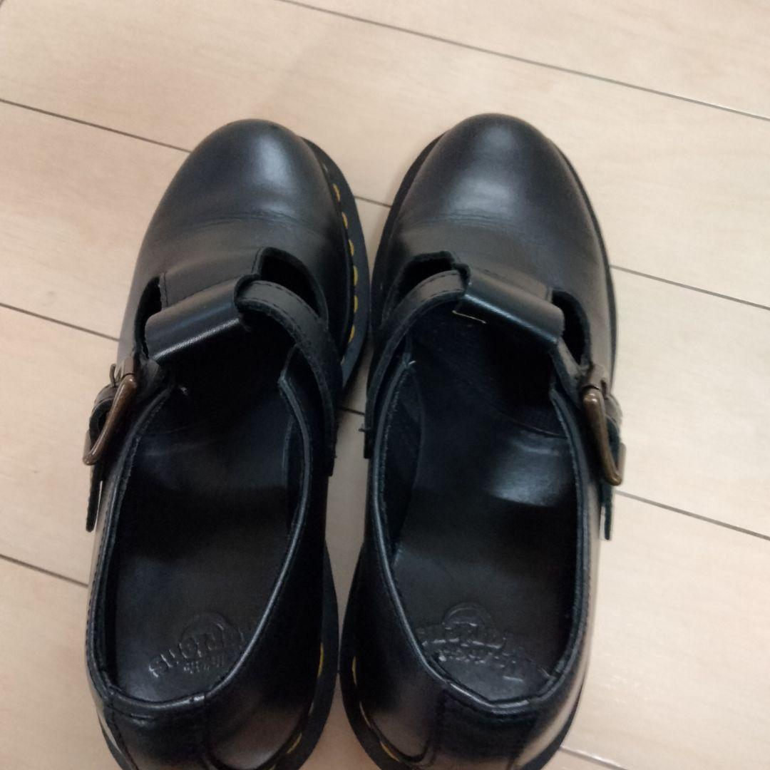 美品Dr. Martens 黒 ヒールブーツ ブーティー24cm　Tバー