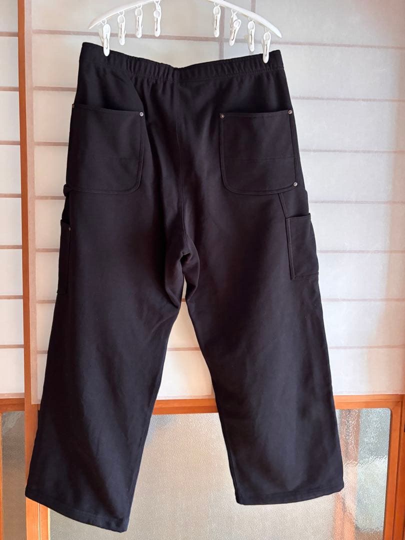 BEAMS ダブルニースウェットパンツ　黒　L