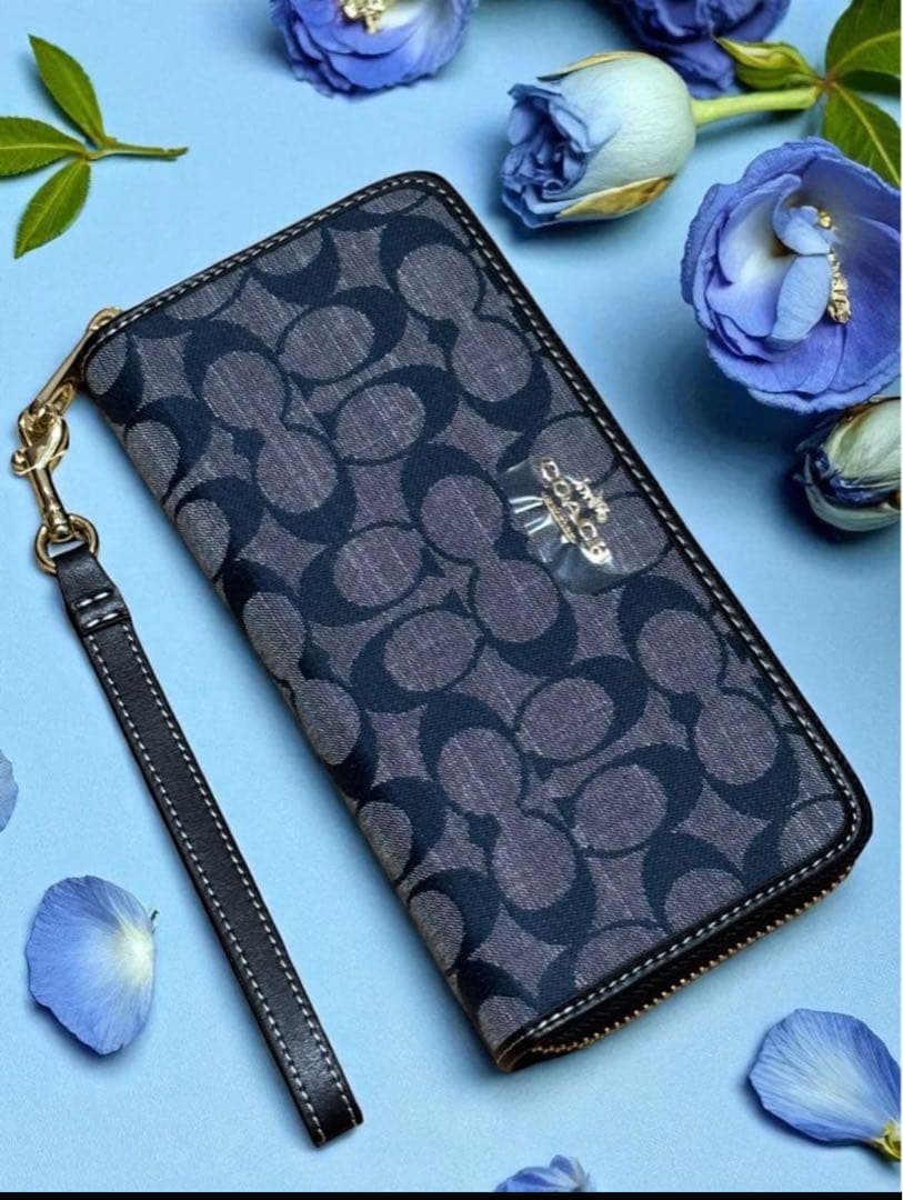 《新品》COACH ★長財布ダークブルー