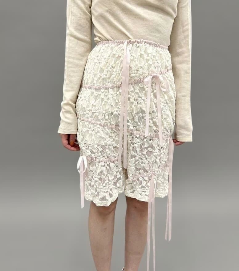 Yuhan Wang Lace Ribbon Shorts レース ショーツ S