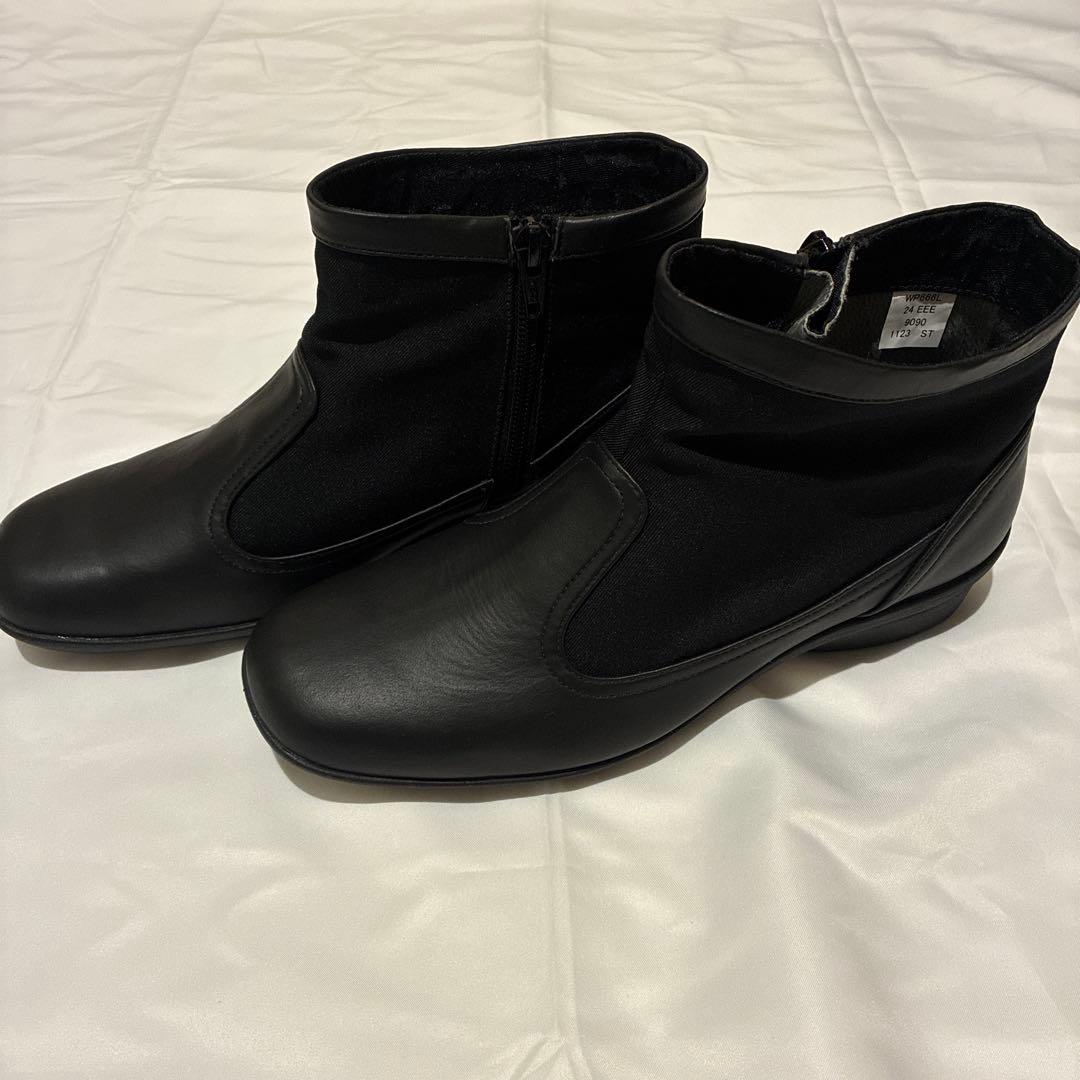 アシックス　ペダラ　ゴアテックス　ブラックレザーショートブーツ２４㎝