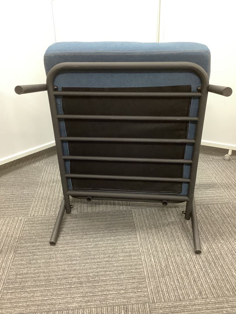 かな 1人掛けソファ 肘掛け付き デニム調 ジーンズ調（★）