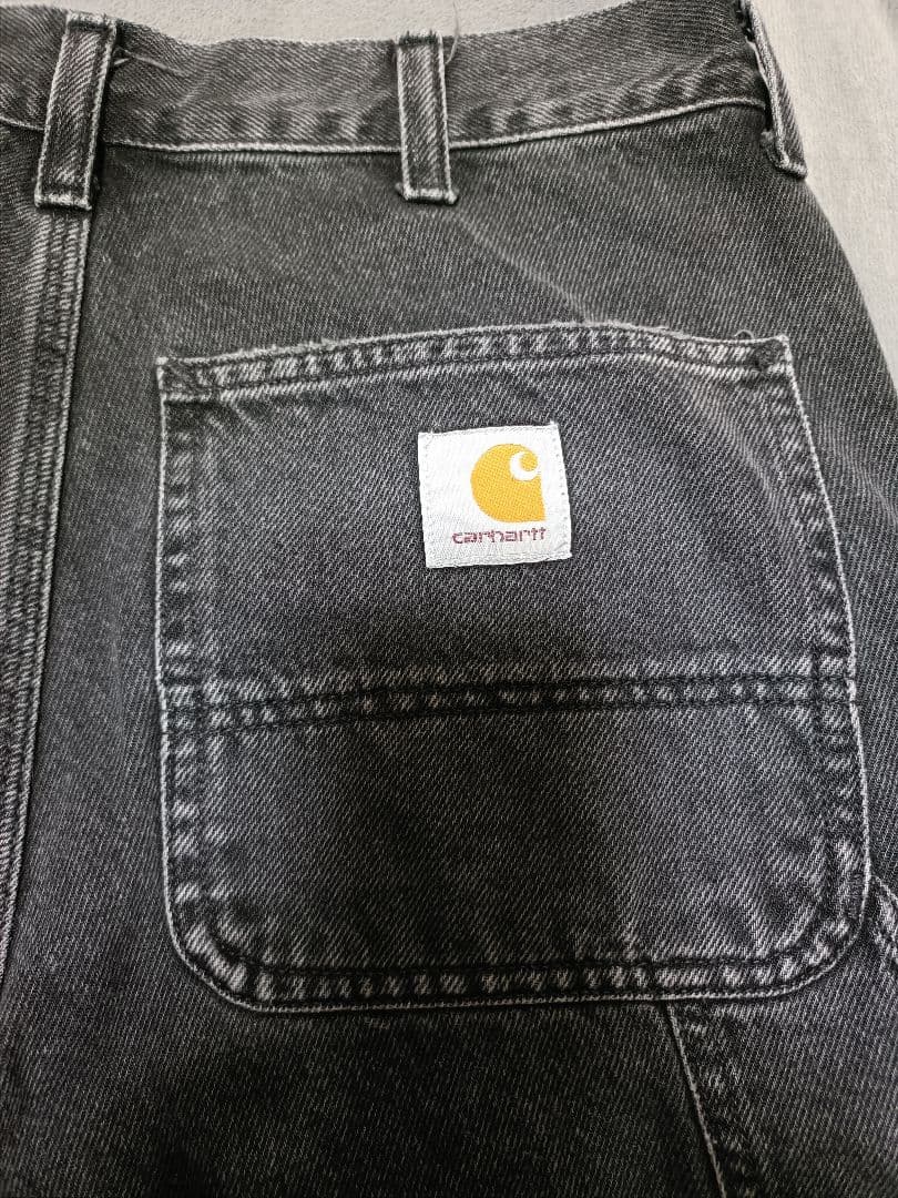 Carhart　wip ブラックデニムダブルニーパンツ　30インチ