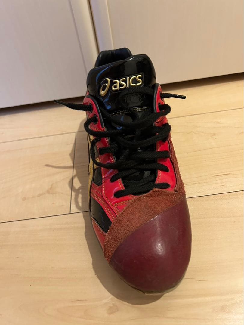 asics 赤黒金 スパイク　27.0㎝　六角レンチ付き