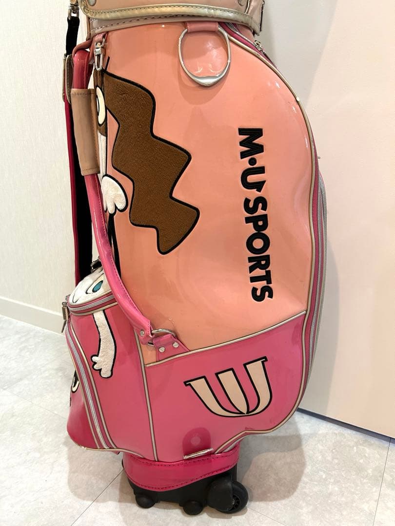 ゴルフバッグ　キャスター付　郵便バッグ付&ヘッドカバー付　pink MU