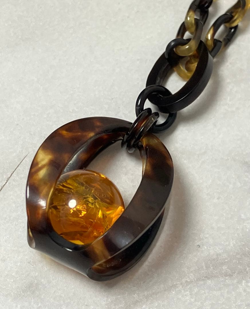 本鼈甲　べっ甲　ペンダントロングネックレス