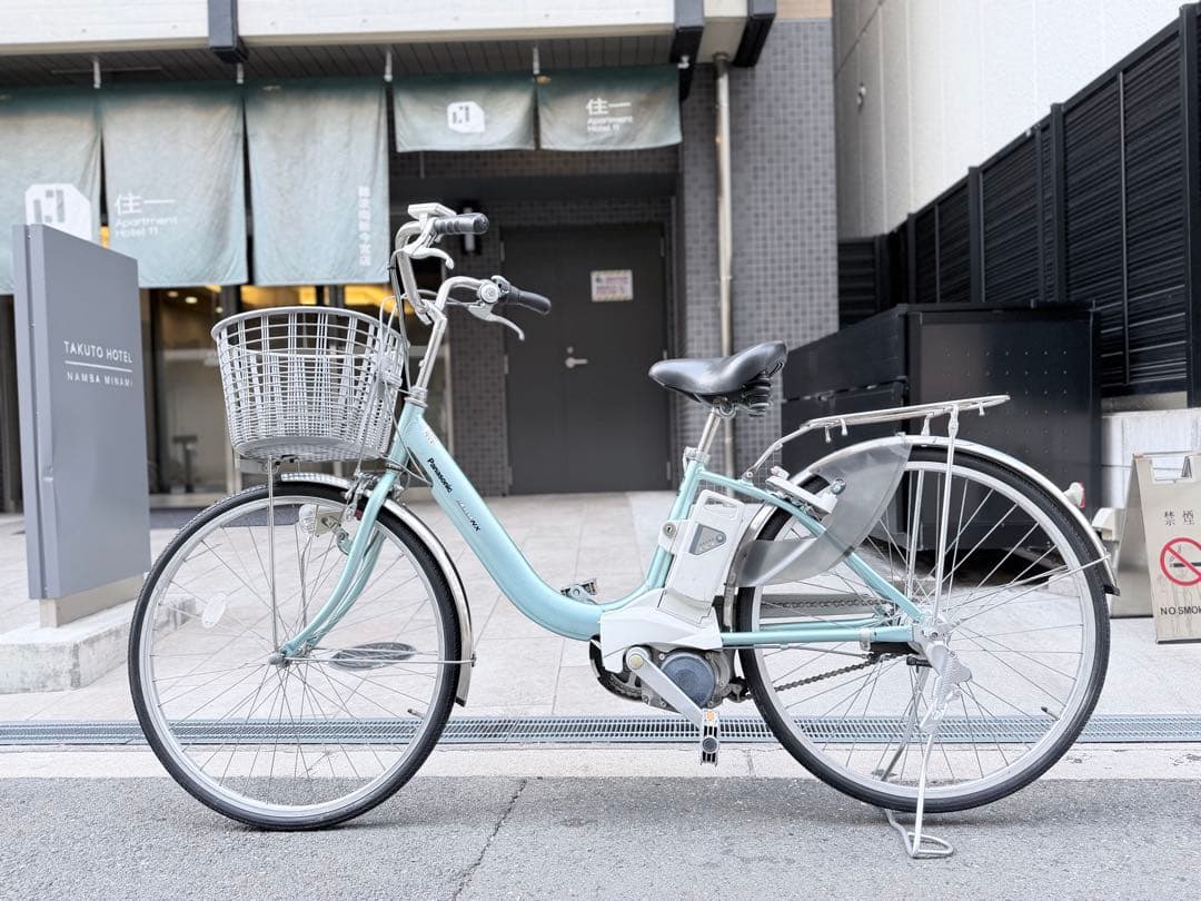 大阪府　パナソニック　水色 電動アシスト自転車 シティタイプ