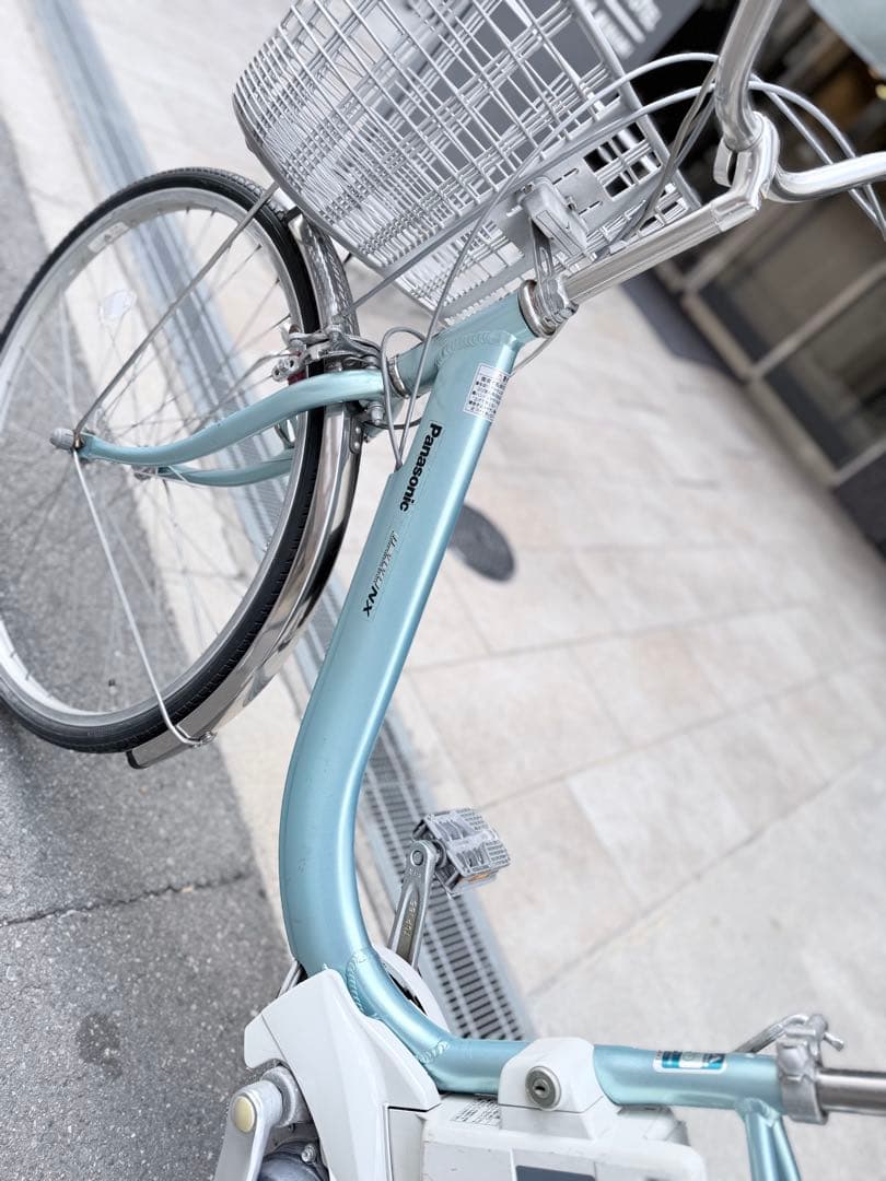 大阪府　パナソニック　水色 電動アシスト自転車 シティタイプ