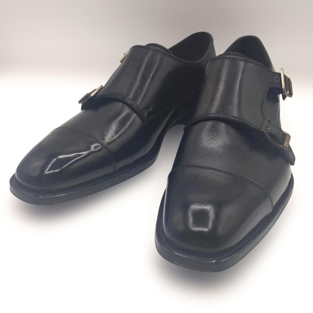 極美品 LANVIN COLLECTION 26cm ダブルモンク 黒ランバン