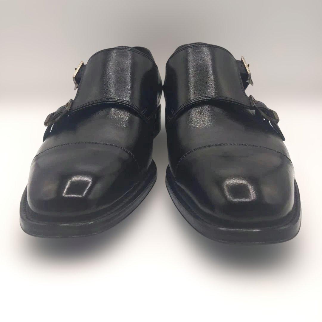 極美品 LANVIN COLLECTION 26cm ダブルモンク 黒ランバン