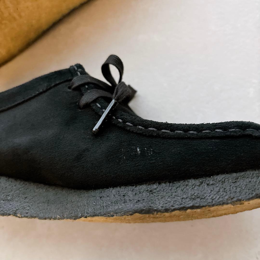 クラークス　ワラビー　ブラックスエード　23.5