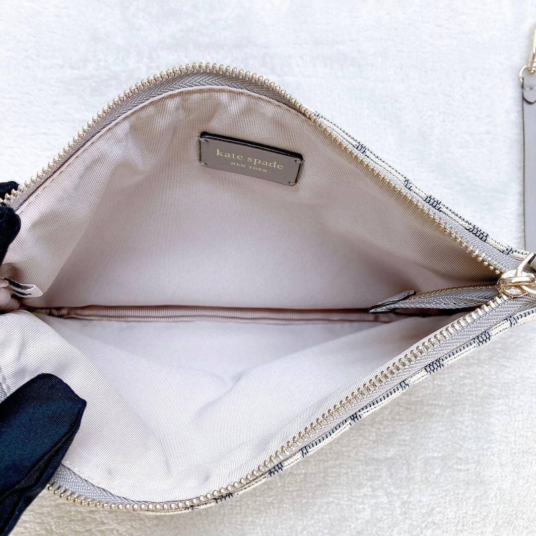 ✨美品✨ケイトスペード 2wayバッグ ジャガード フラワー キャンバス レザー