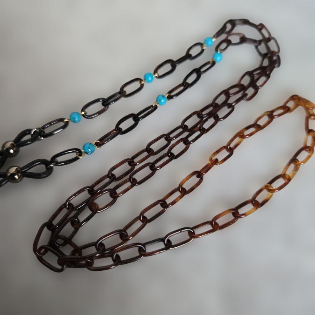 鼈甲　メガネ　チェーン　本鼈甲　⑧　べっ甲　着物　工芸品　大人のメガネチェーン