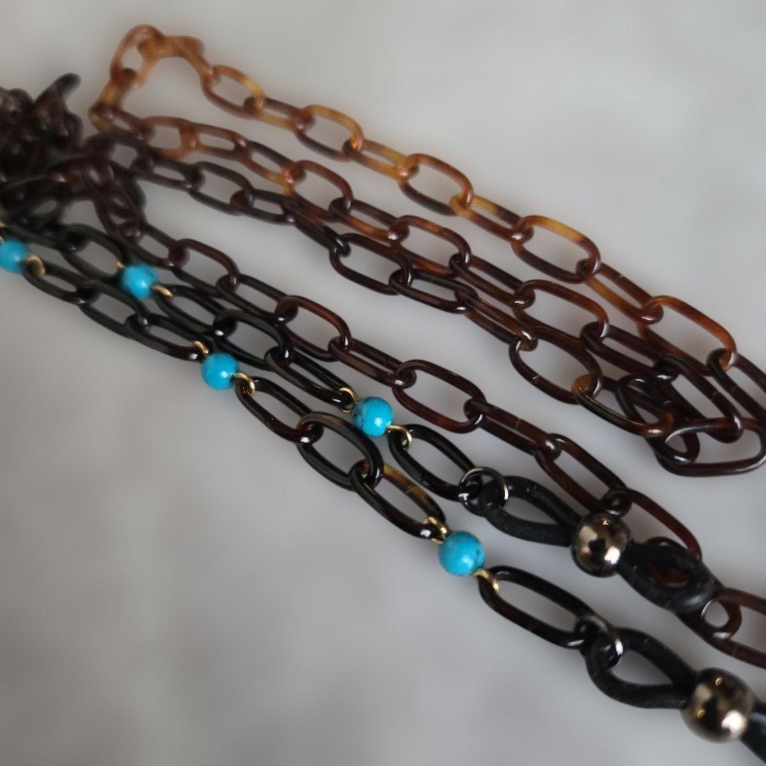 鼈甲　メガネ　チェーン　本鼈甲　⑧　べっ甲　着物　工芸品　大人のメガネチェーン