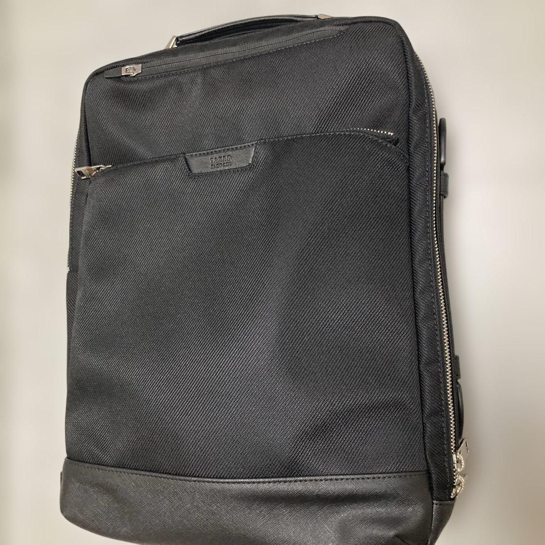 TAKEO KIKUCHI 黒 2WAY ビジネスバッグ ナイロン 合成皮革