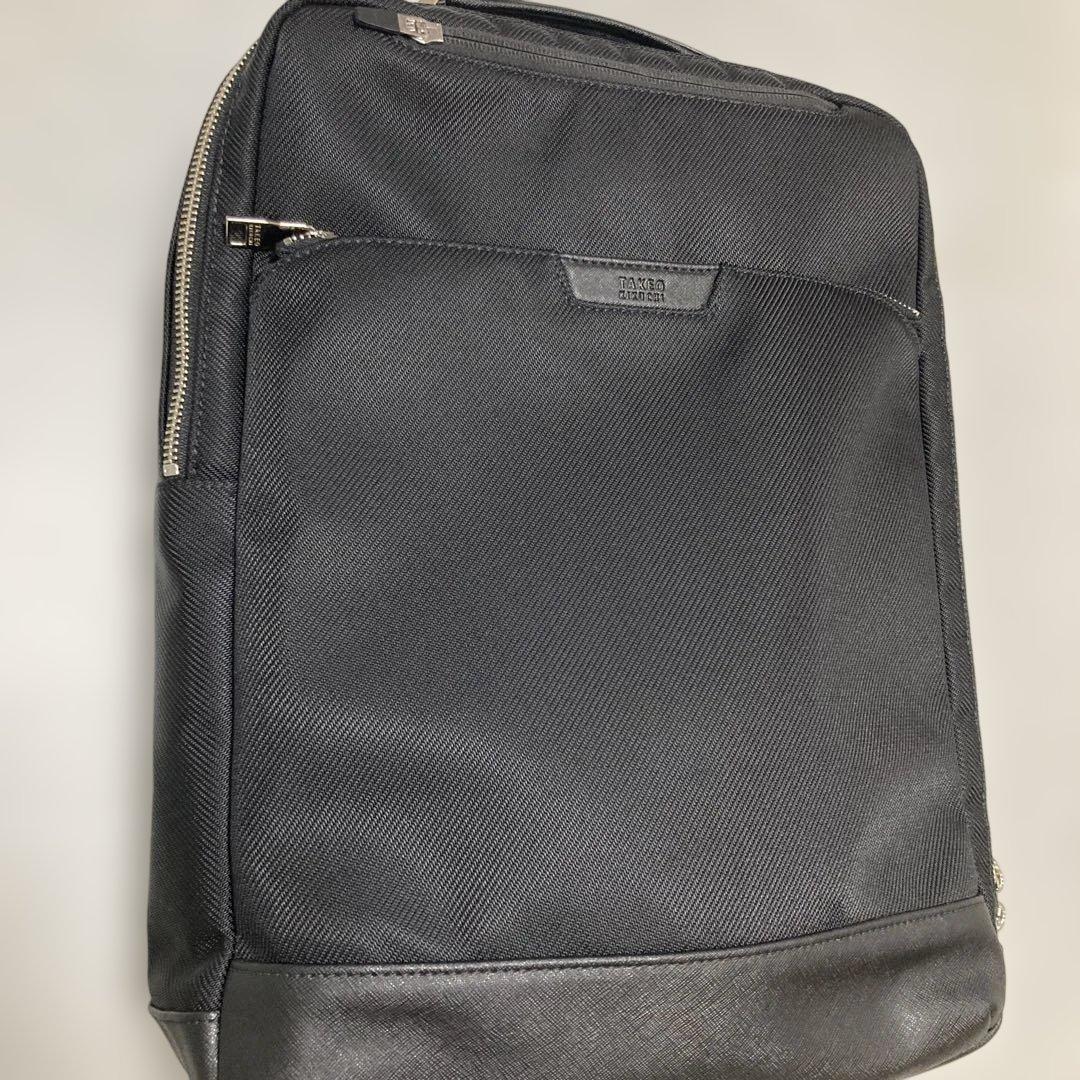TAKEO KIKUCHI 黒 2WAY ビジネスバッグ ナイロン 合成皮革