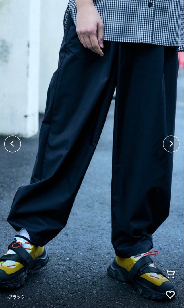 ナゴンスタンス 撥水 タックテーパードパンツ M ブラック