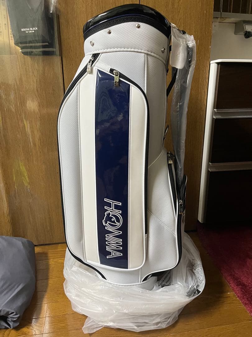 【新品】HONMA ゴルフバッグ ホワイト/ネイビー
