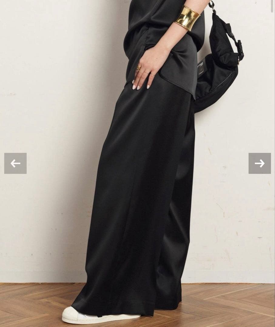 AP STUDIO サテンタックパンツ