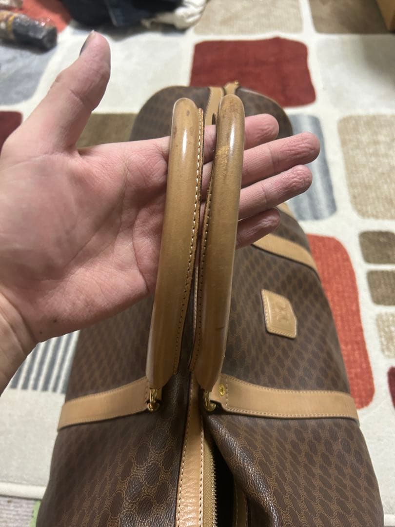 Celine ブラウンレザーボストンバッグ