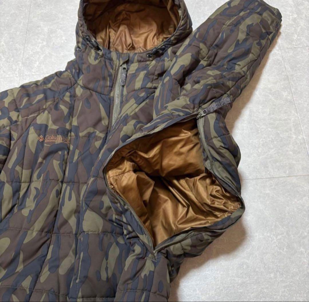 00s Columbia hooded puffer jacket カモフラ