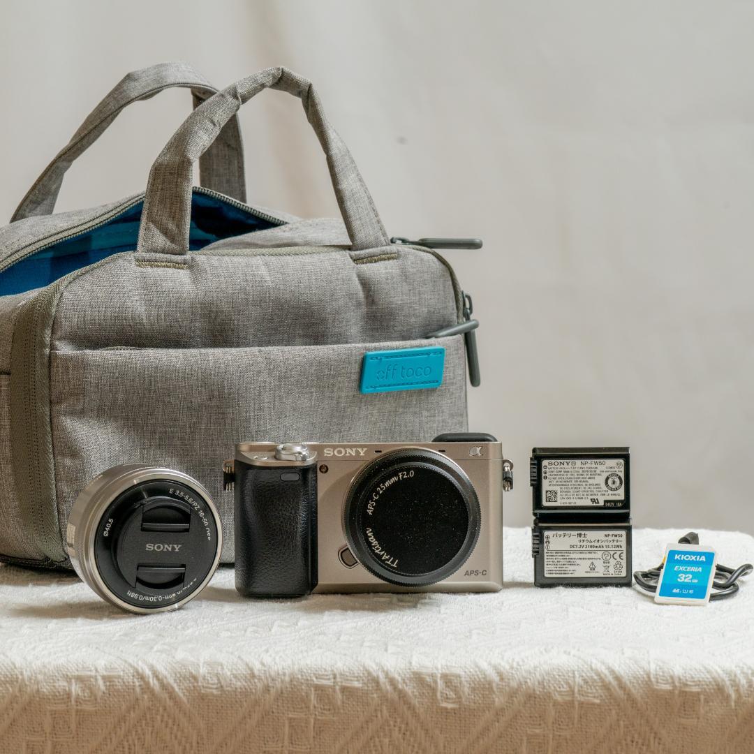 【即撮影OK】SONY α6000 レンズ2本 バッテリー2個 バッグ付