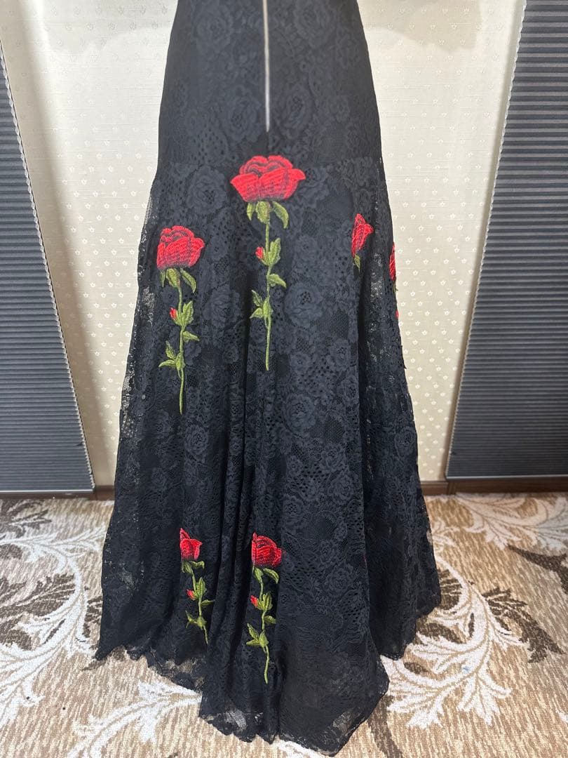 高級薔薇刺繍✨Aラインロングドレスス誕生日二次会パティーキャバ嬢ナイトクラブ