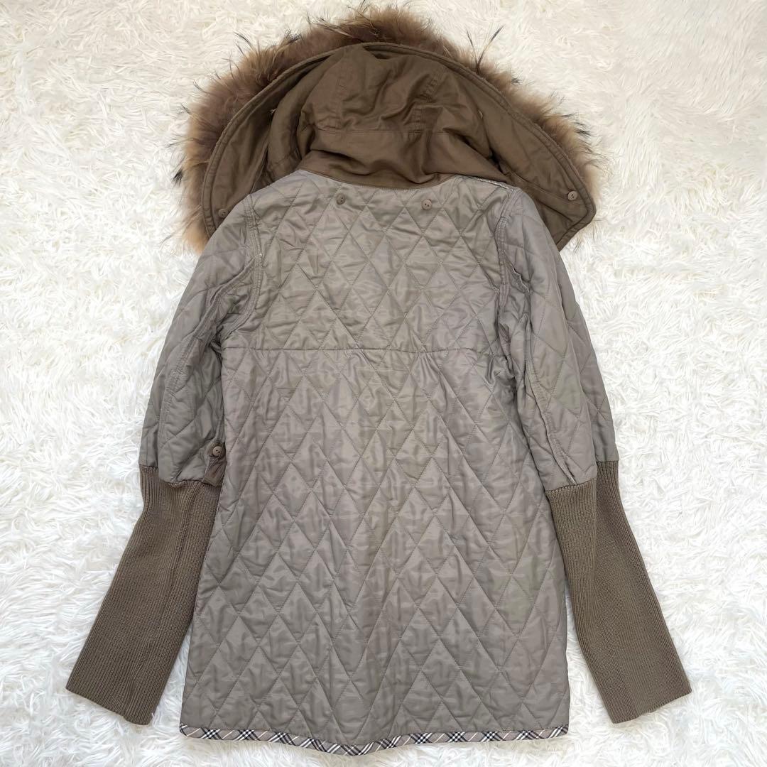 かお☆バーバリーブルーレーベル モッズコート ノバチェック ライナー付き