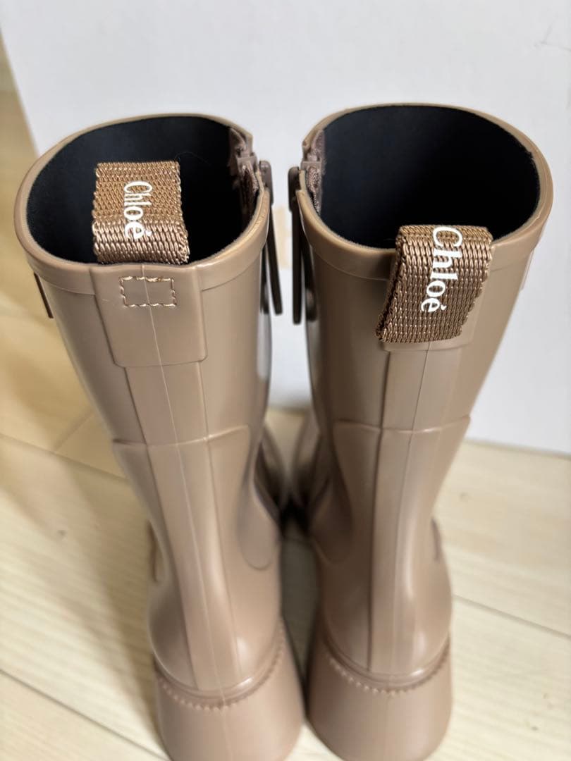 クロエ　レインブーツ　36 美品　ベージュ Chloé ラバーブーツ