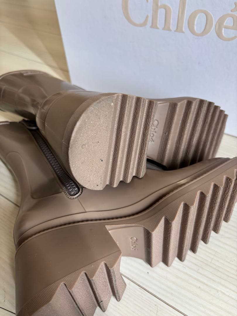 クロエ　レインブーツ　36 美品　ベージュ Chloé ラバーブーツ