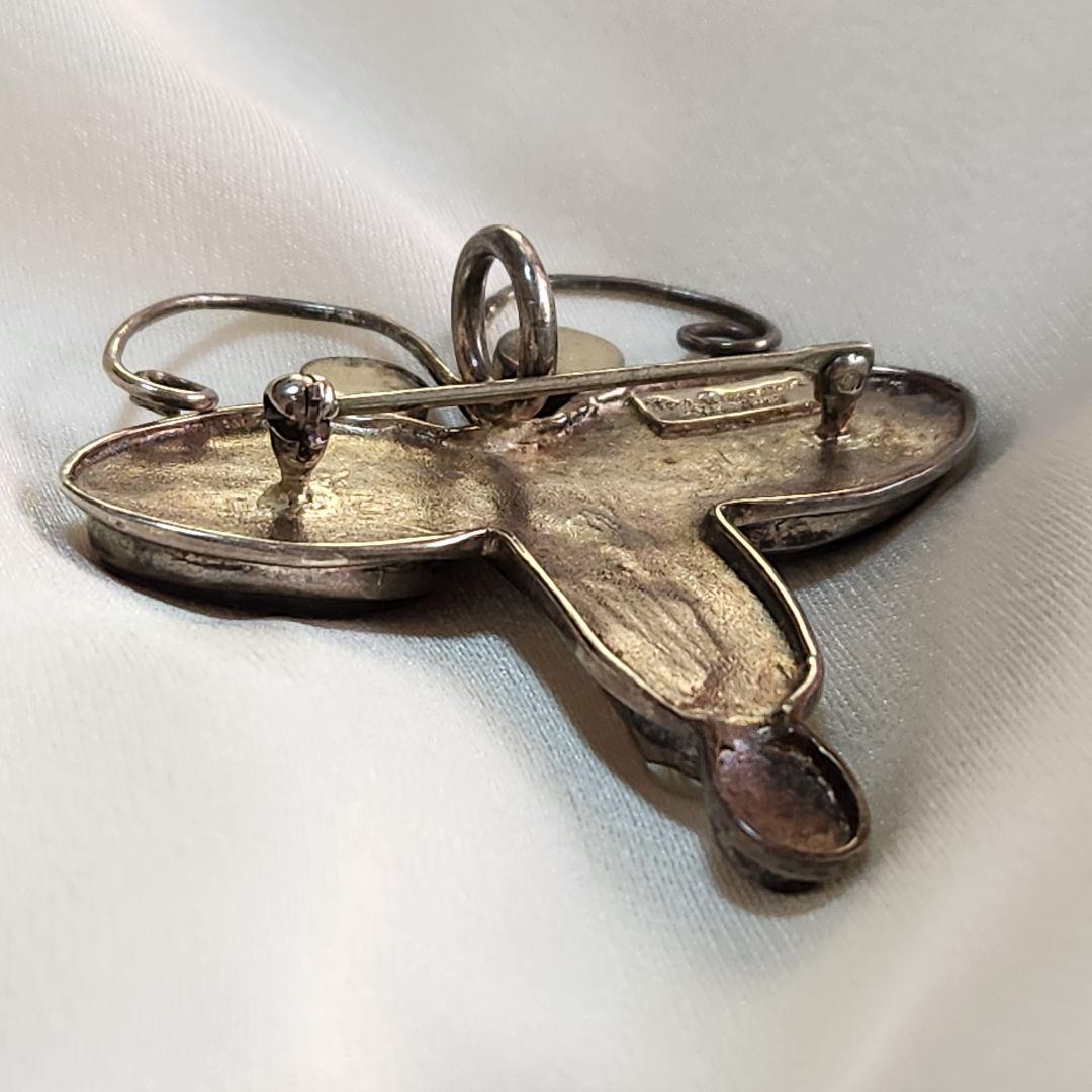 とんぼ　アメジスト　天然石　セドナ？　ブローチ・ネックレス兼用